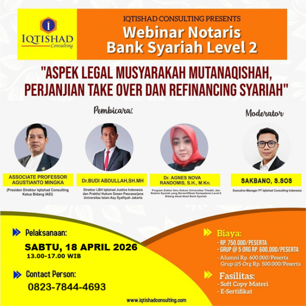 PELATIHAN NOTARIS BANK SYARIAH LEVEL 2
